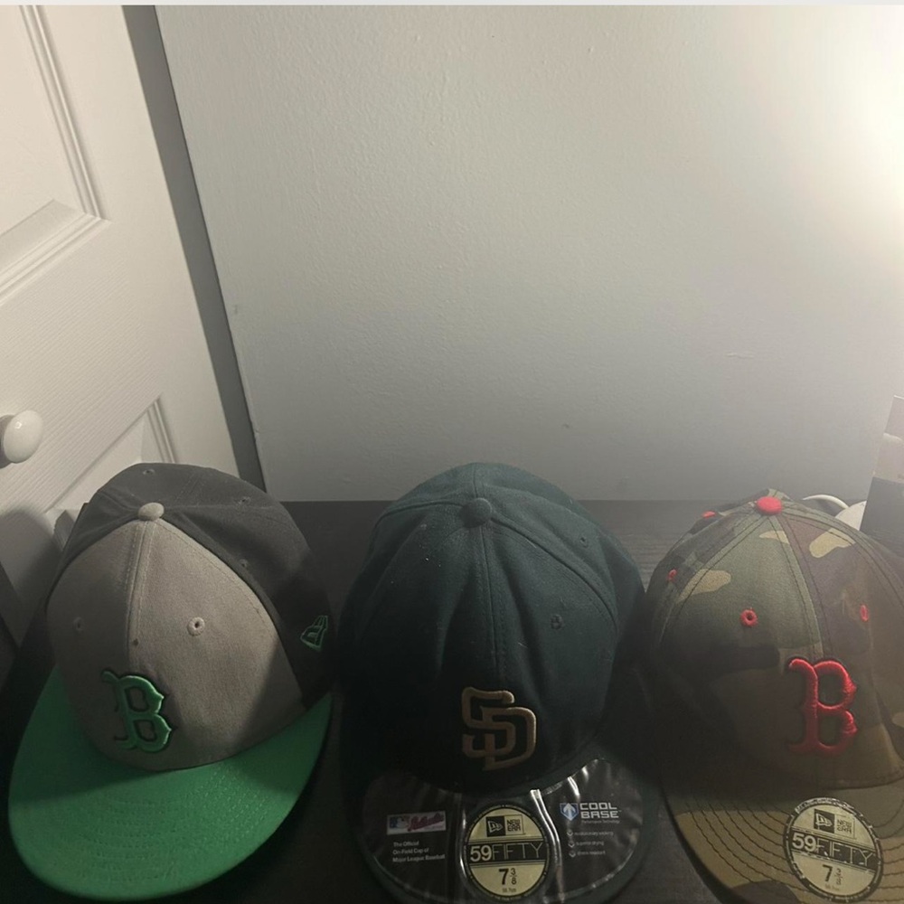 Baseball Caps Trio - Gray, Green, Camouflage